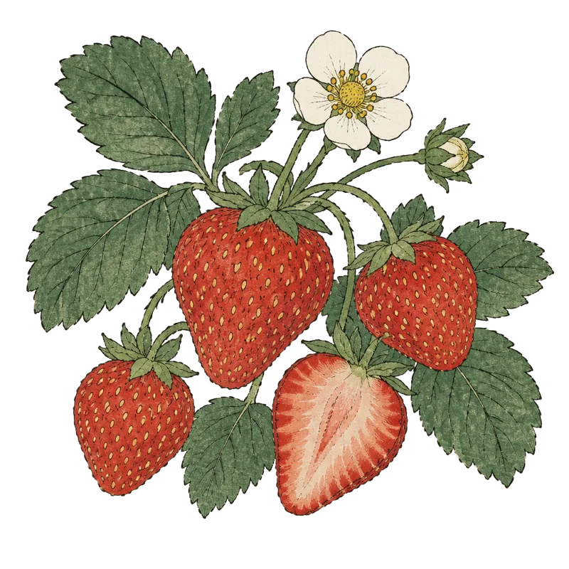 Ilustración de Fresa, Un toque de azúcar