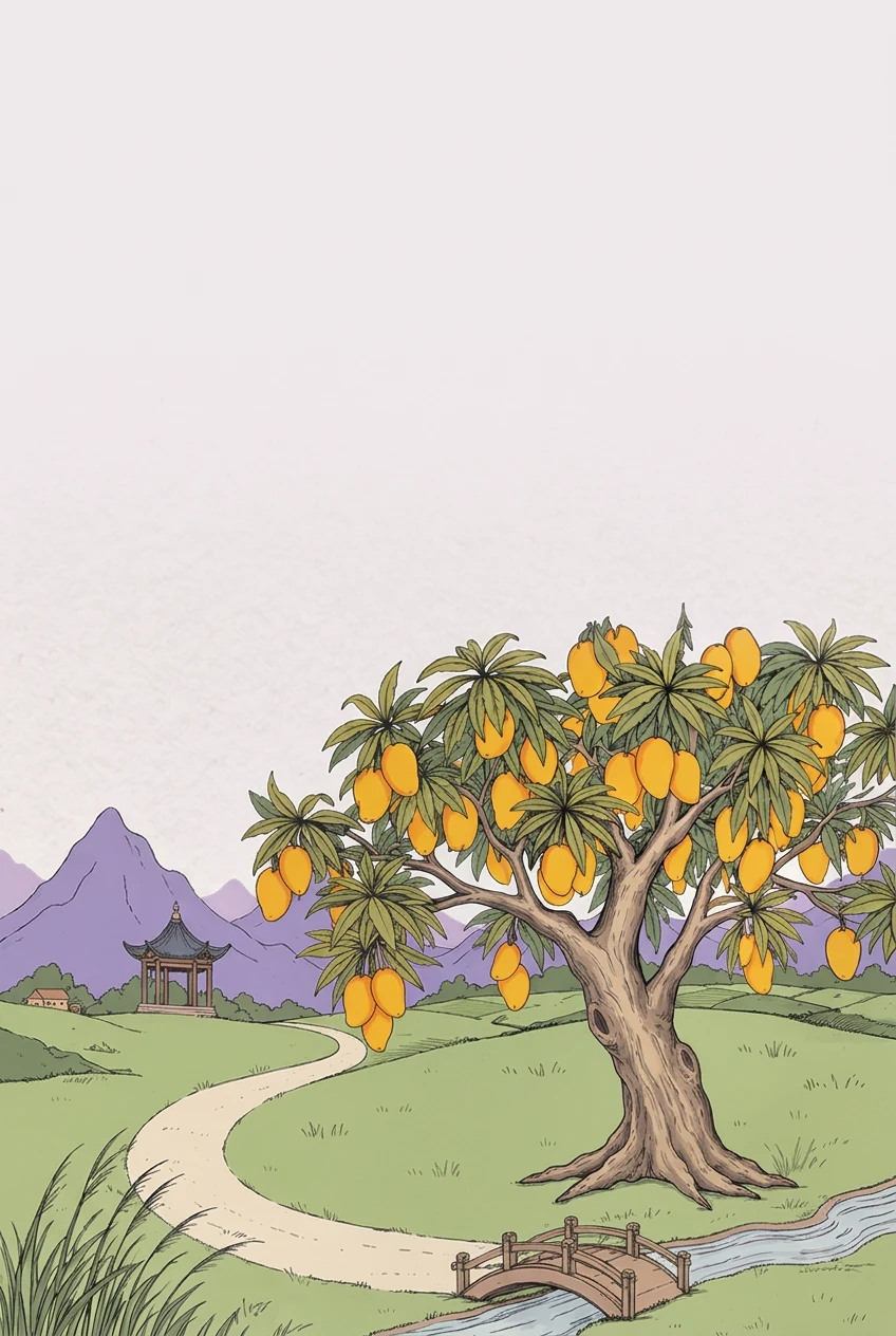 Paisaje ilustrado de Mango